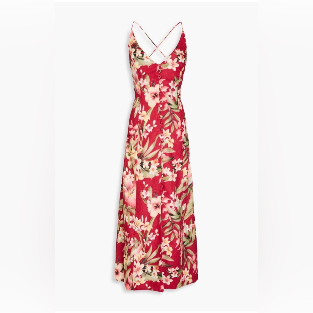 Zimmermann Red Floral Slip Maxi Dress